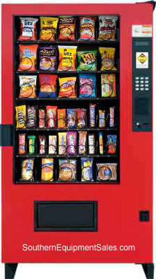 AMS outsider snack machine in red